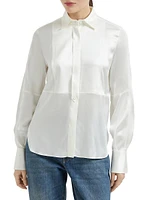 Stretch Silk Satin Shirt