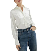 Stretch Silk Satin Shirt