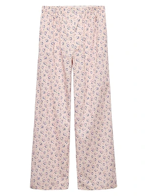 Floral Print Batiste Pants