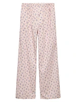 Floral Print Batiste Pants
