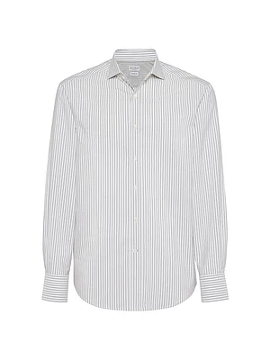 Striped Poplin Slim Fit Shirt
