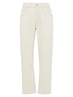 Stretch Dyed Denim Straight Trousers