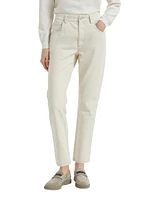 Stretch Dyed Denim Straight Trousers