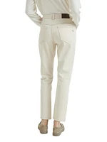 Stretch Dyed Denim Straight Trousers