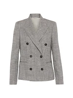 Silk, Linen and Cotton Chevron Blazer