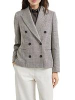 Silk, Linen and Cotton Chevron Blazer