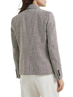 Silk, Linen and Cotton Chevron Blazer