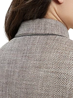 Silk, Linen and Cotton Chevron Blazer