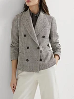 Silk, Linen and Cotton Chevron Blazer