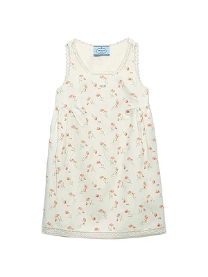 Floral Print Linen Mini-Dress