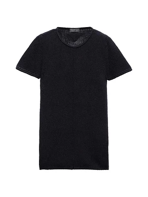 Short-Sleeved Cashmere Sweater