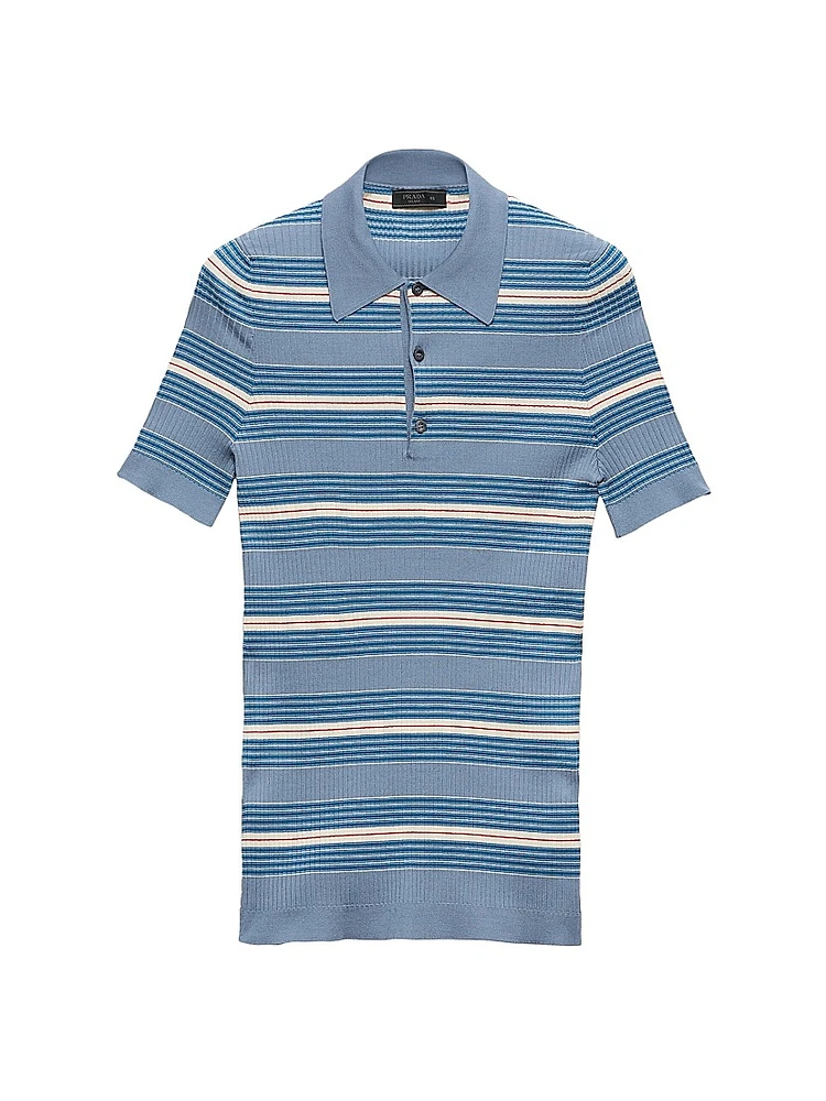Striped Cotton Polo Shirt