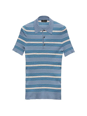 Striped Cotton Polo Shirt