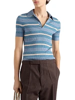 Striped Cotton Polo Shirt