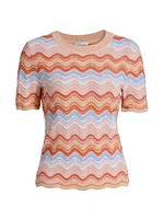 Scallop Wave Short-Sleeve Top