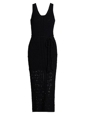 Bubble Pointelle Knit Midi-Dress