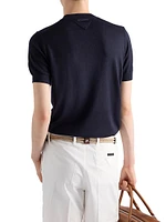 Short-Sleeved Cashmere and Silk Sweater