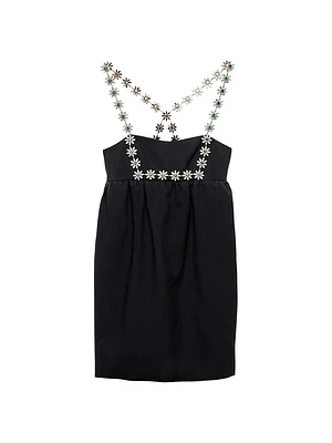 Embroidered Sable Compact Mini-Dress