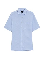 Beckham x Boss Regular-Fit-Shirt in Linen