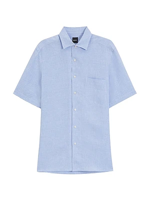 Beckham x Boss Regular-Fit-Shirt in Linen