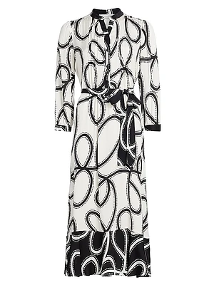 Phoenix Dotted Silk-Blend Midi-Dress