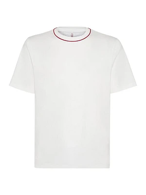 Cotton Jersey T-Shirt with Piping