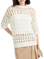 Jute and Cotton Textured Net Sweater