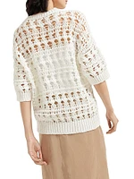 Jute and Cotton Textured Net Sweater