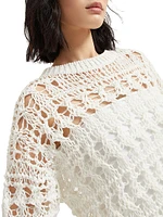 Jute and Cotton Textured Net Sweater