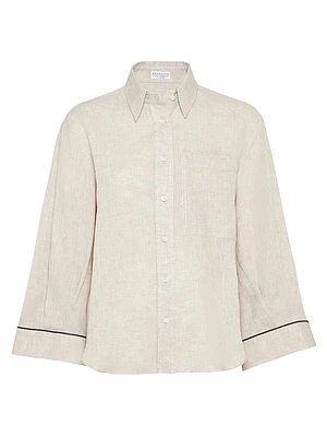 Lightweight Linen Cropped Shirt