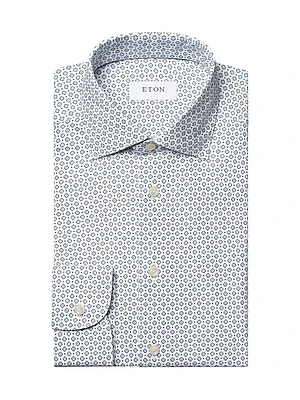Printed Slim-Fit Dress Shirt