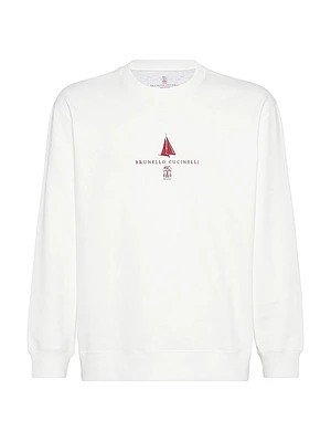 Techno Cotton French Terry Sweatshirt with Print