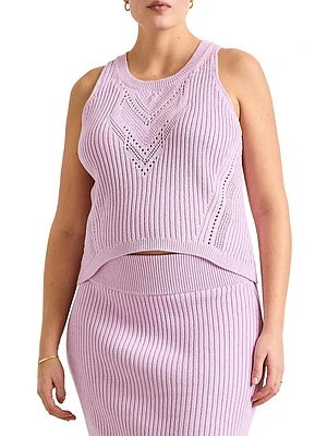 The Chloe Maternity Cotton Pointelle Tank Top