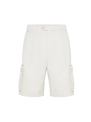 Bermuda Shorts Twisted Cotton Gabardine
