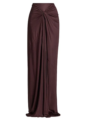 Humila Knotted Jersey Sheath Maxi Skirt
