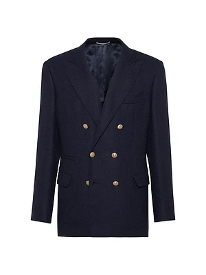 Textured Stripe Diagonal One a Half Breasted Deconstructed Blazer
