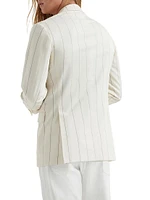 Chalk Stripe Gabardine Deconstructed Blazer