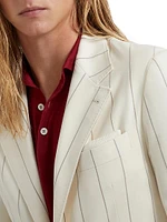 Chalk Stripe Gabardine Deconstructed Blazer