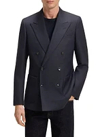 Beckham x Boss Double-Breasted Blazer Stretch Wool
