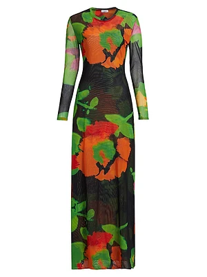 Scarlet Floral Fitted Maxi Dress