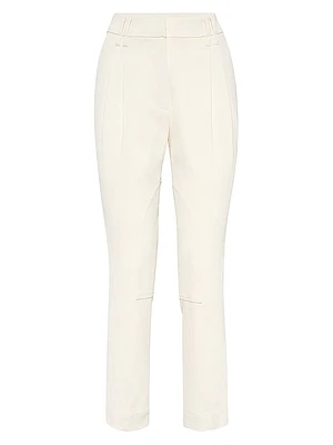 Viscose and Wool Stretch Twill Equestrian Trousers