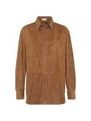 Suede Shirt with Monili