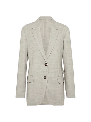 Virgin Wool Fluid Crepe Twill Blazer