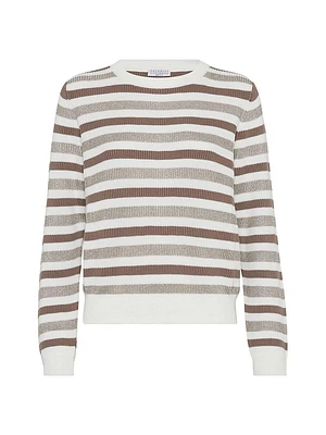 Sparkling Striped Cotton Sweater