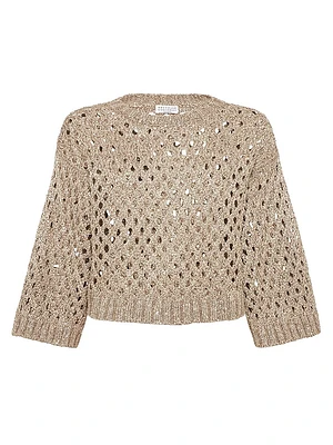 Silk and Linen Dazzling Net Sweater
