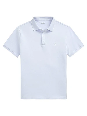 Custom-Slim-Fit Stretch Oxford Mesh Polo Shirt