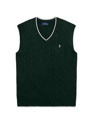Cable-Knit Cotton Sweater Vest