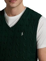 Cable-Knit Cotton Sweater Vest