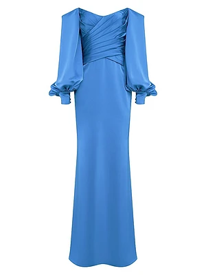 Milenia Off-The-Shoulder Satin Gown