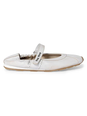 Bleached Nappa Leather Ballerinas